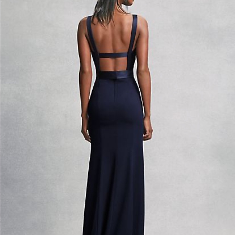 Vera Wang WHITE Velvet & Crepe Bridesmaid dress